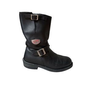 Red Wing 968 Black Leather Engineer Motorcycle Biker Work Boots Men's 9.5